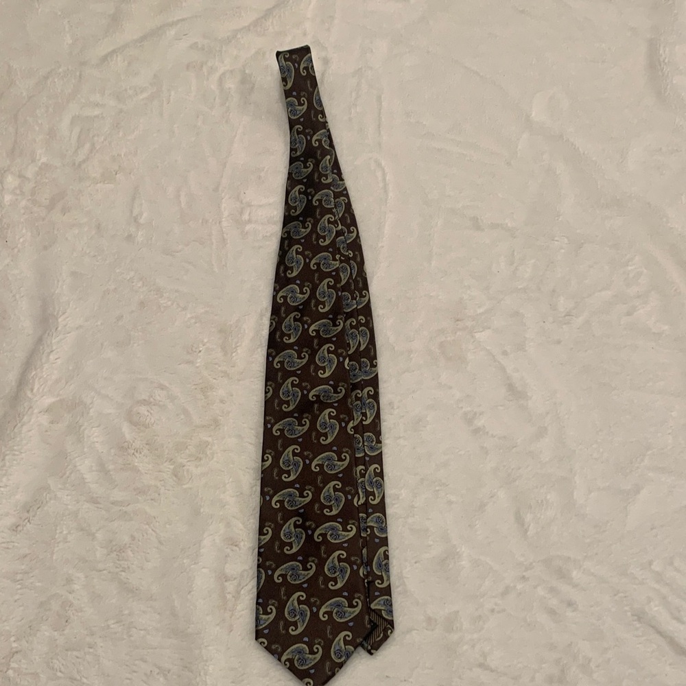 Elegant Paisley Tie in Brown and Blue